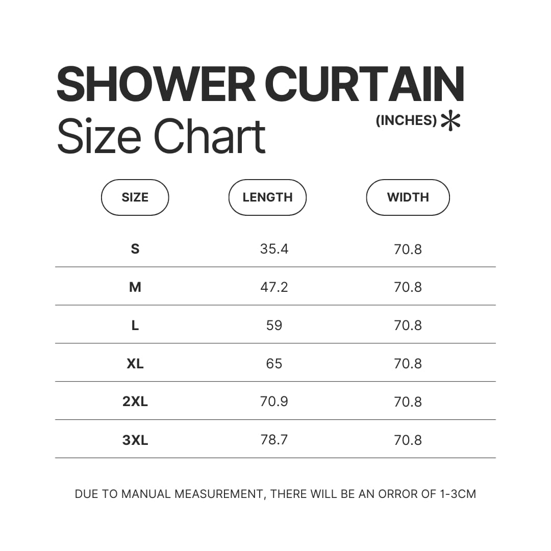 Shower Curtain Size Chart - Yuri On Ice Store